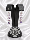 Purple Crystal Cascade Earrings