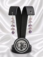 Purple Crystal Cascade Earrings