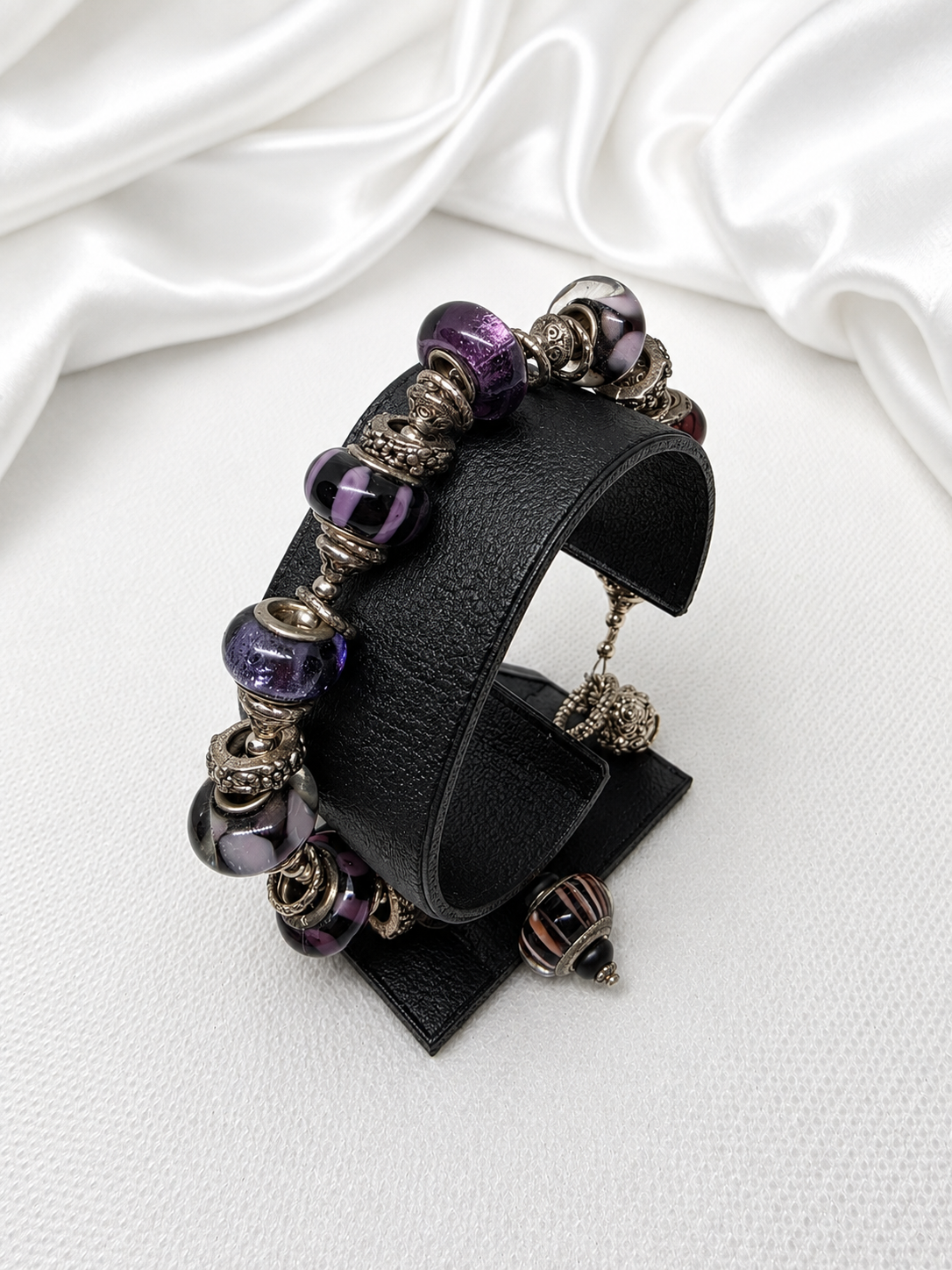 Midnight Plum Pandora Glass Bead Bracelet
