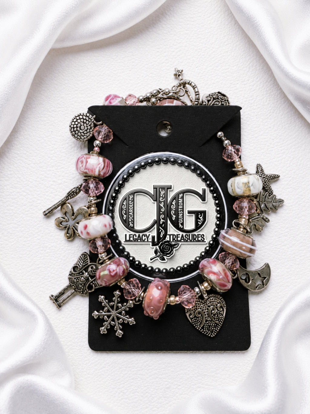 Pink Blossom Trollbead Charm Bracelet