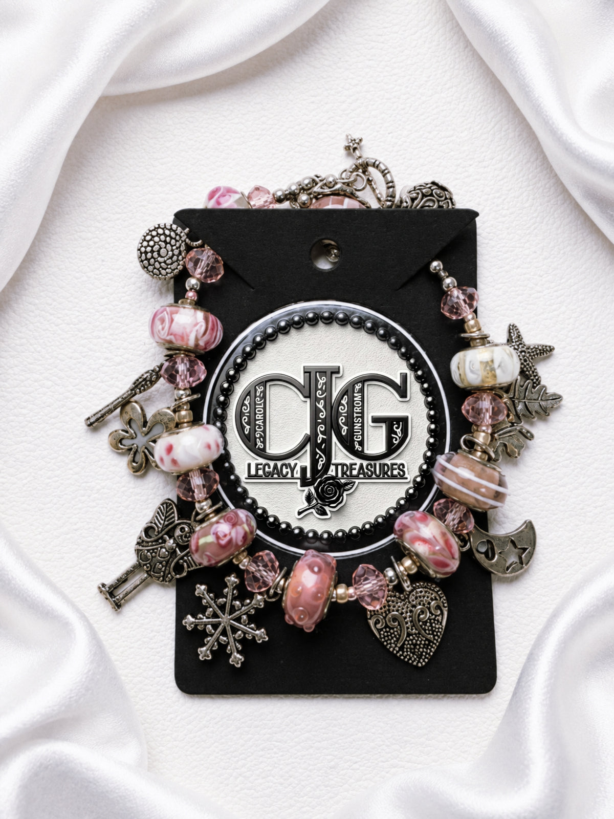 Pink Blossom Trollbead Charm Bracelet