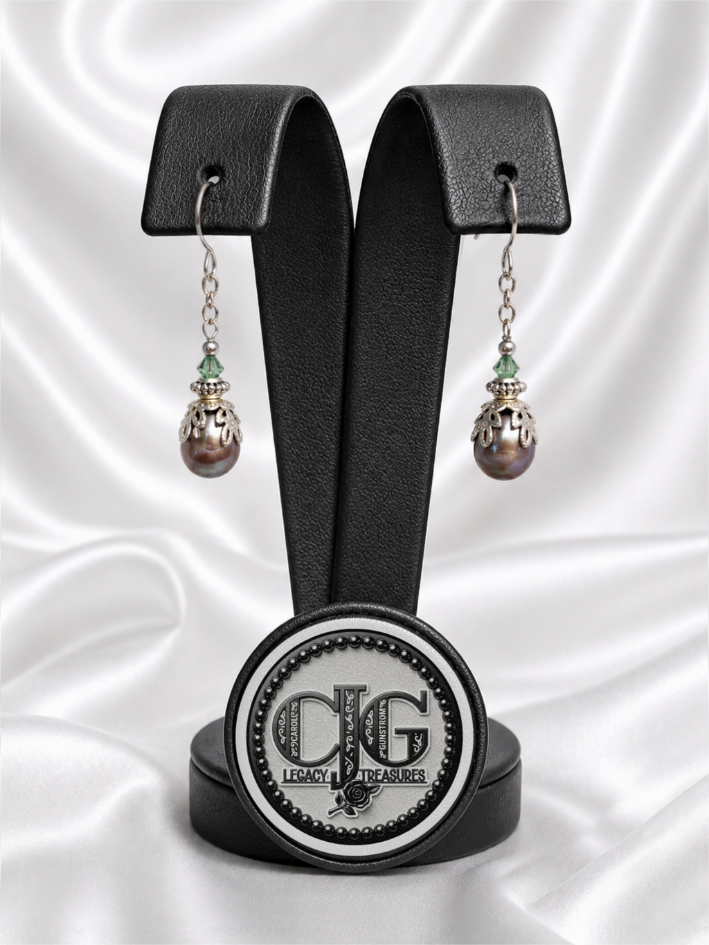 Tahitian-Style Pearl & Crystal Earrings