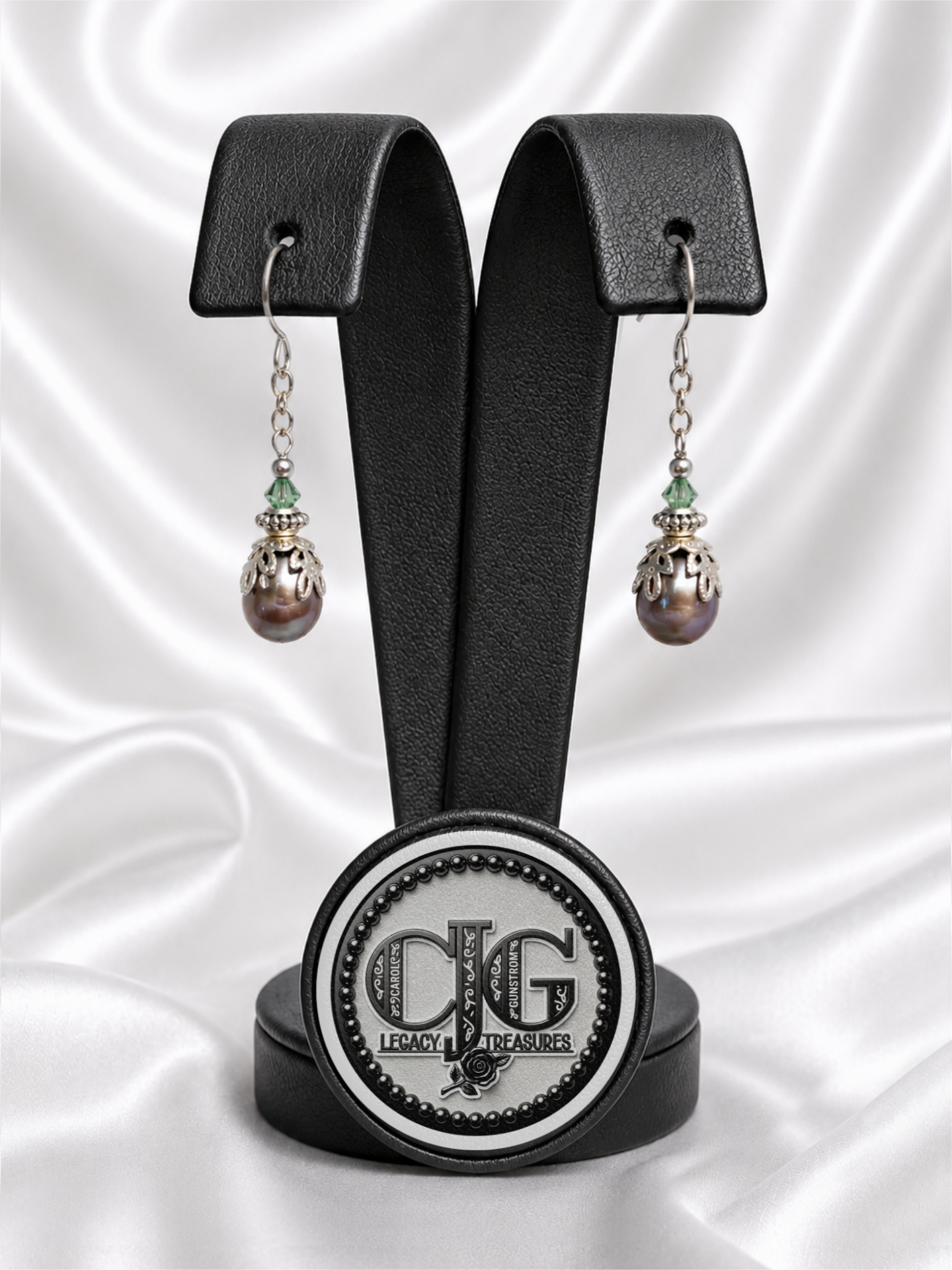Tahitian-Style Pearl & Crystal Earrings