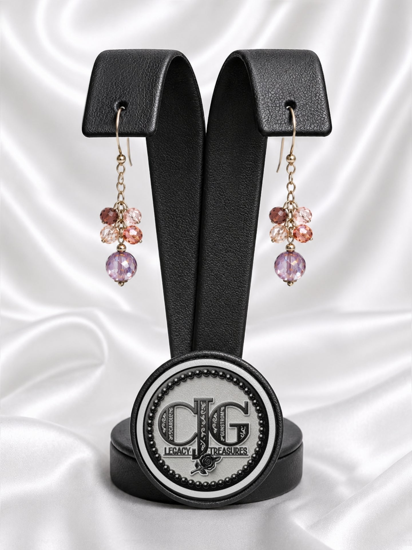 Rose-Blush Crystal Cluster Earrings