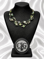 Emerald Floating Lampwork Glass Necklace