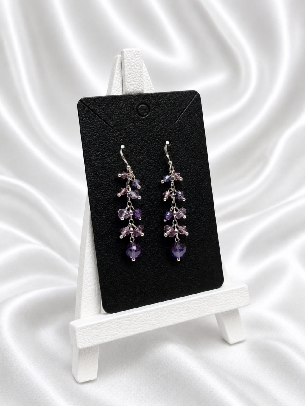 Purple Crystal Cascade Earrings