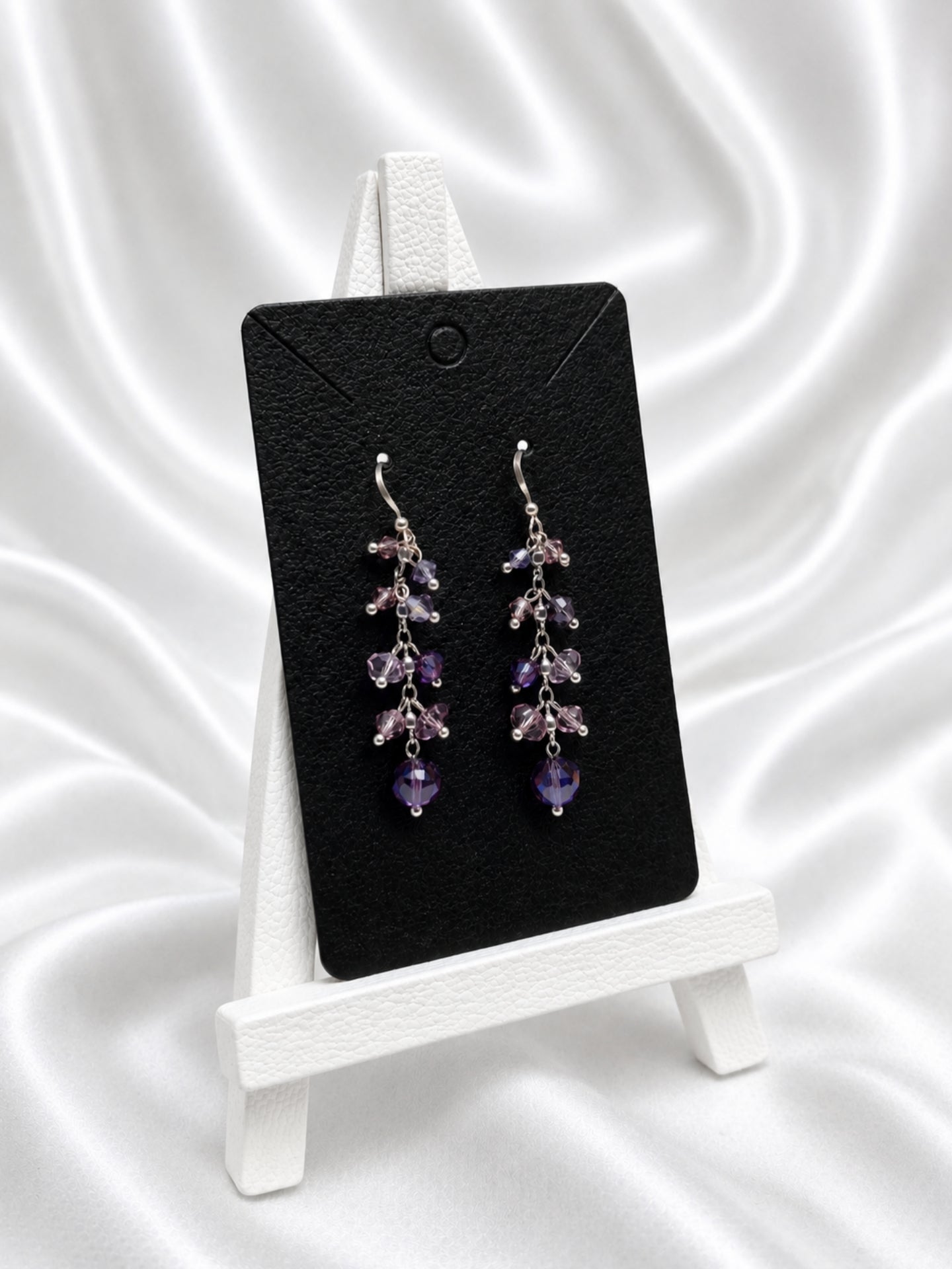 Purple Crystal Cascade Earrings