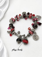 Crimson Trollbead & Crystal Charm Bracelet