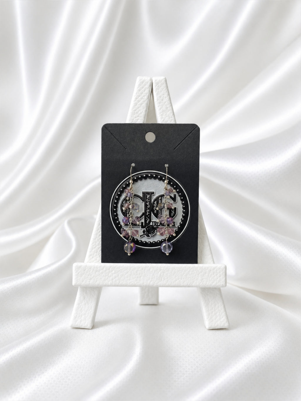 Purple Crystal Cascade Earrings