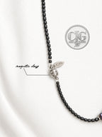 Iridescent Spiked Aura Quartz & Beaded Necklace