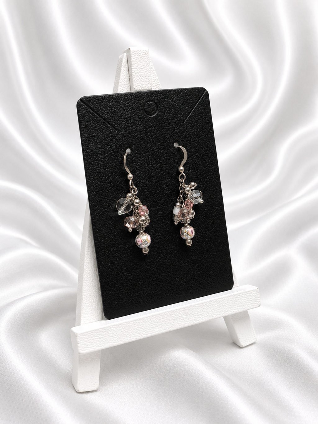 Floral Crystal Cascade Cluster Earrings
