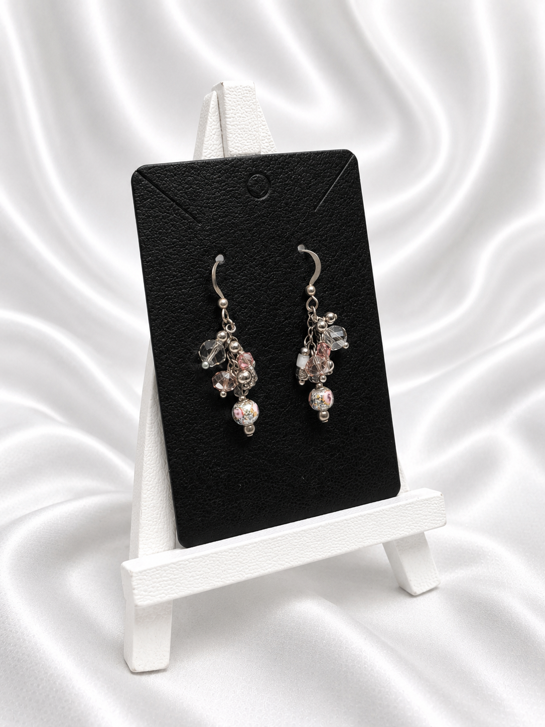 Floral Crystal Cascade Cluster Earrings