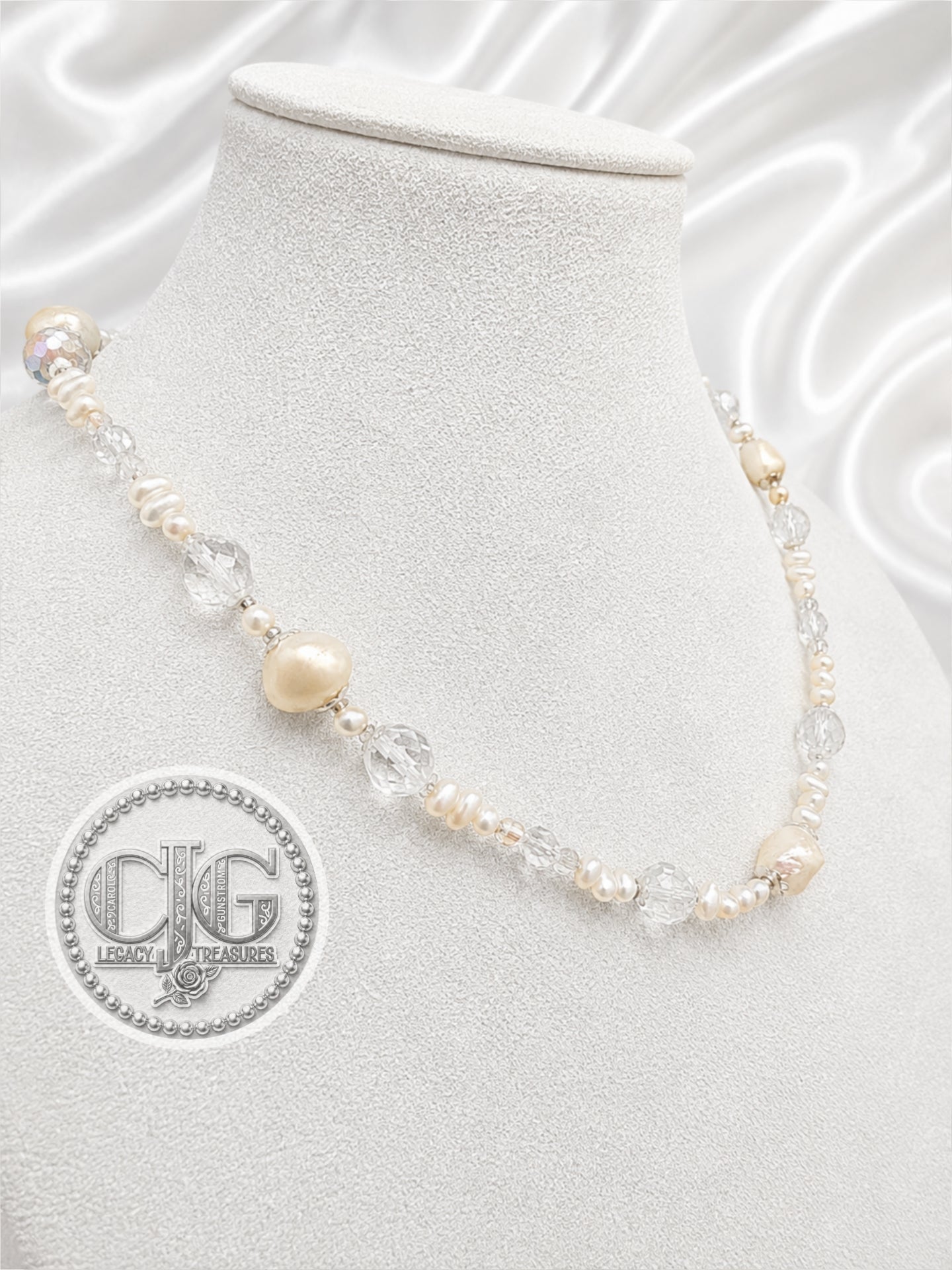 Baroque Pearl & Crystal Backdrop Necklace