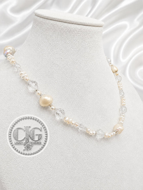 Baroque Pearl & Crystal Backdrop Necklace