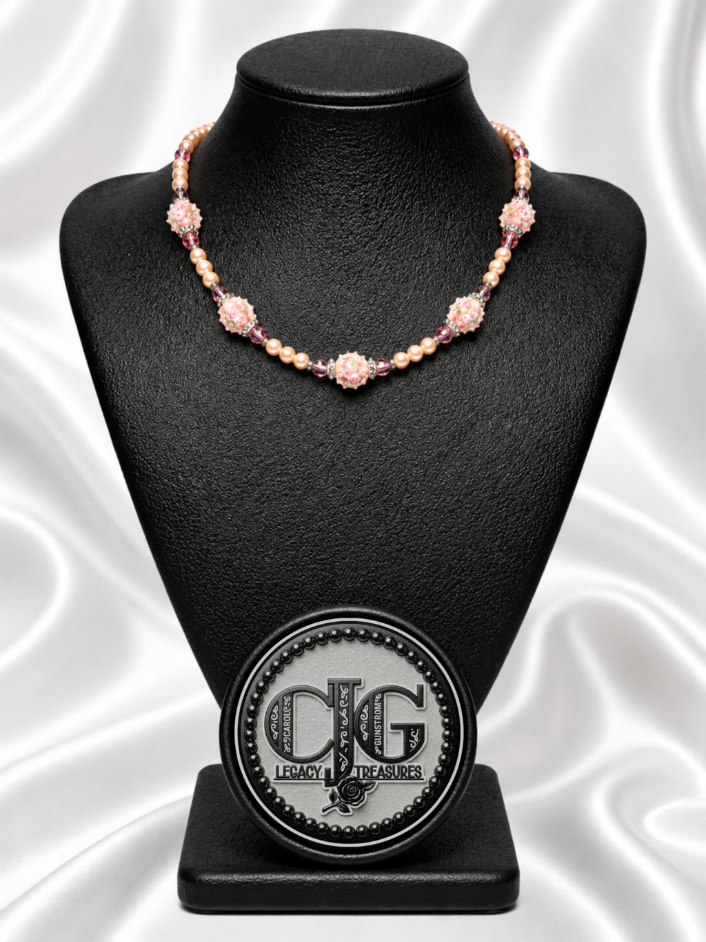 Rose Garden Pearl & Lampwork Necklace