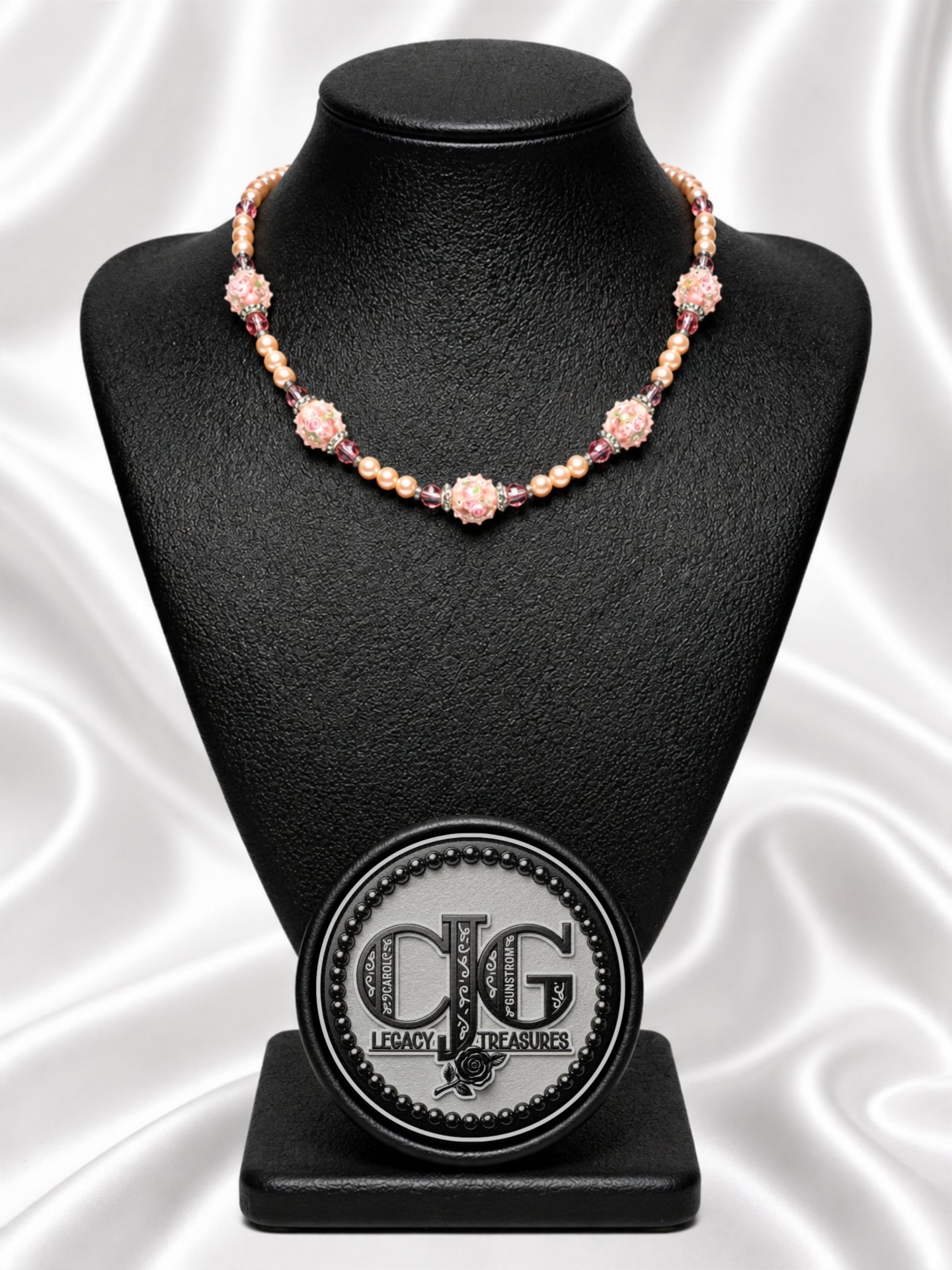 Rose Garden Pearl & Lampwork Necklace