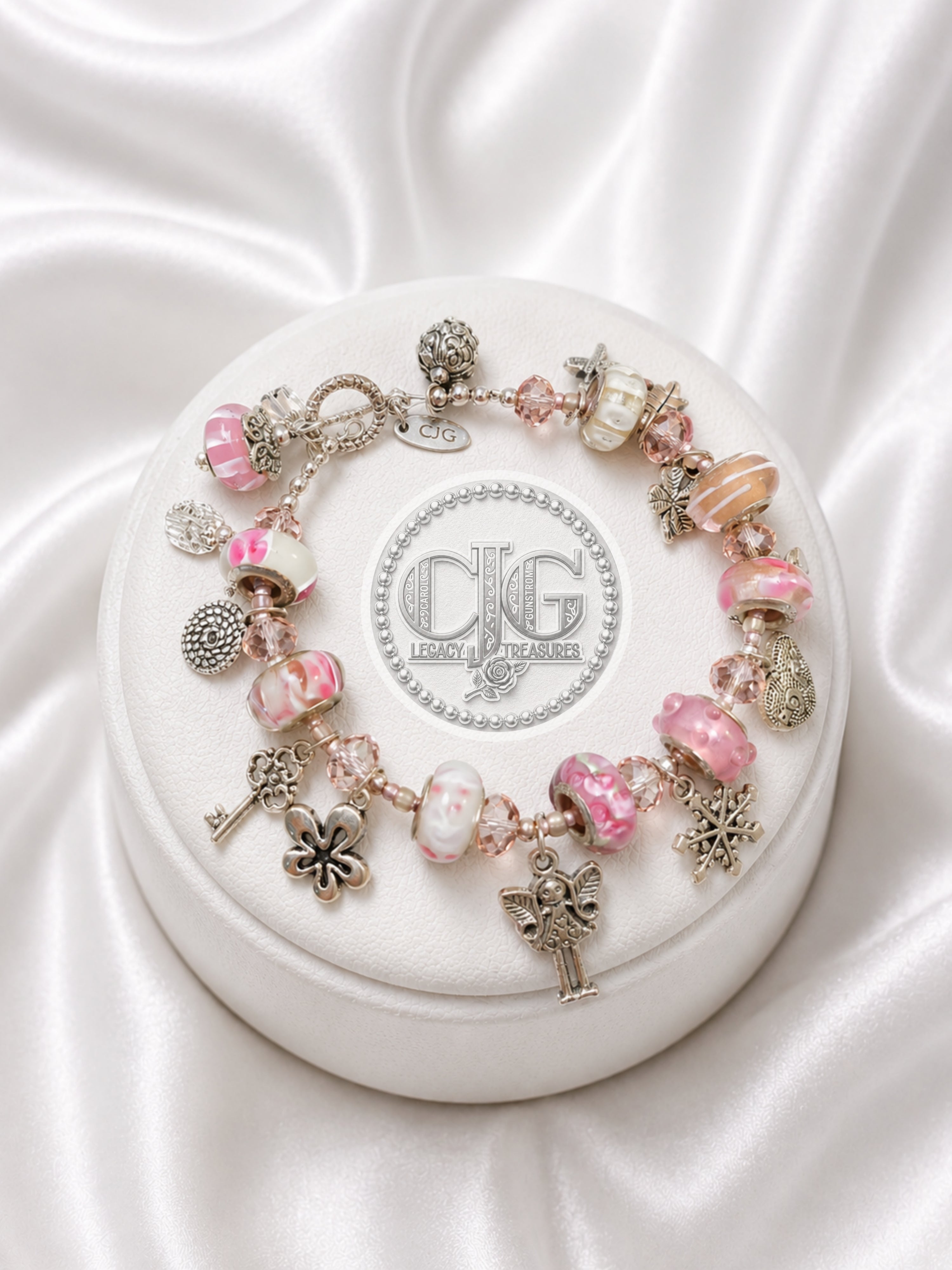 Pink Blossom Charm Bracelet