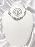 Sage Green Biwa Pearl & Silver Statement Necklace