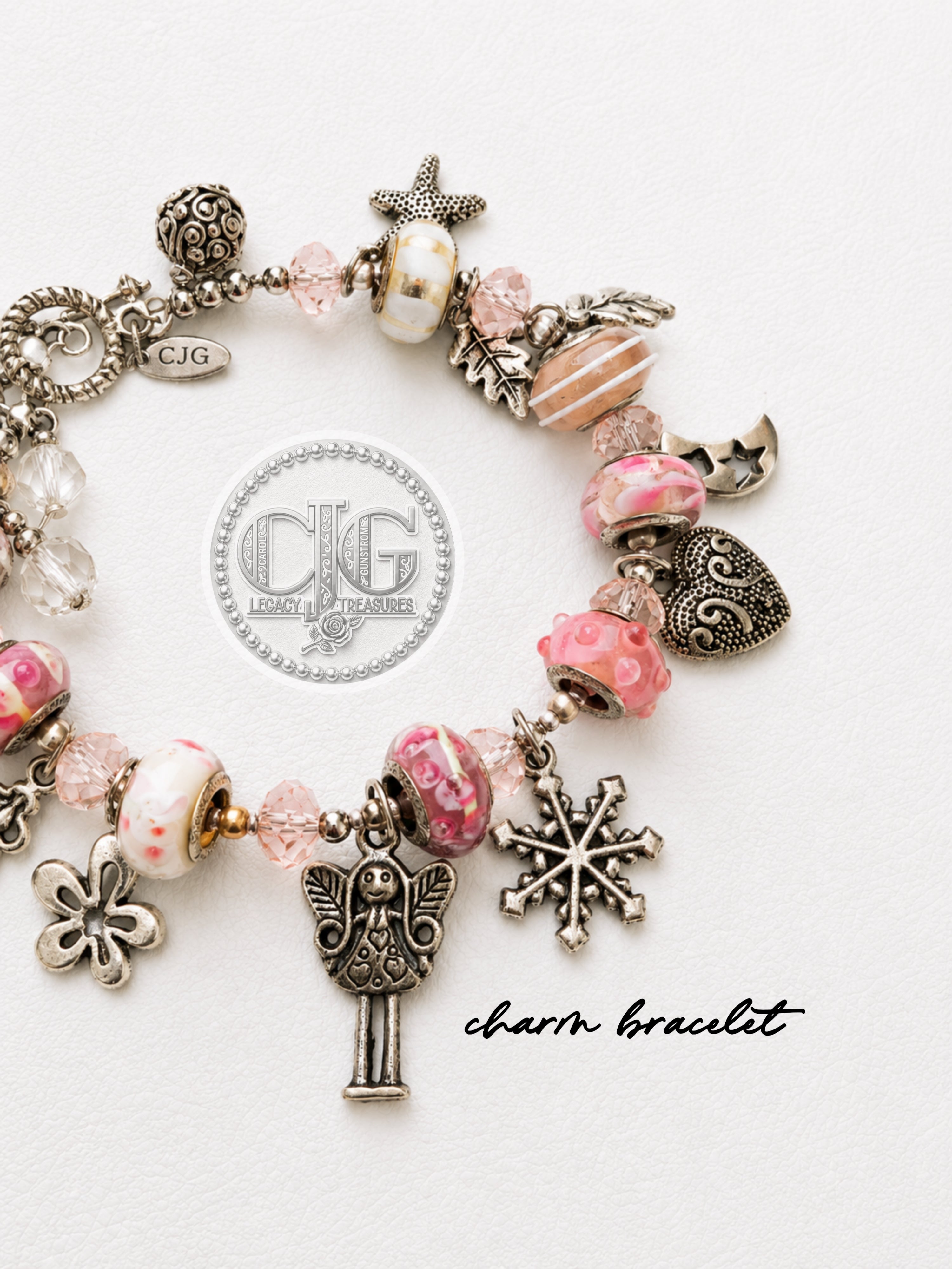 Pink Blossom Charm Bracelet