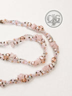 Rose Quartz & Pearl Braided Necklace