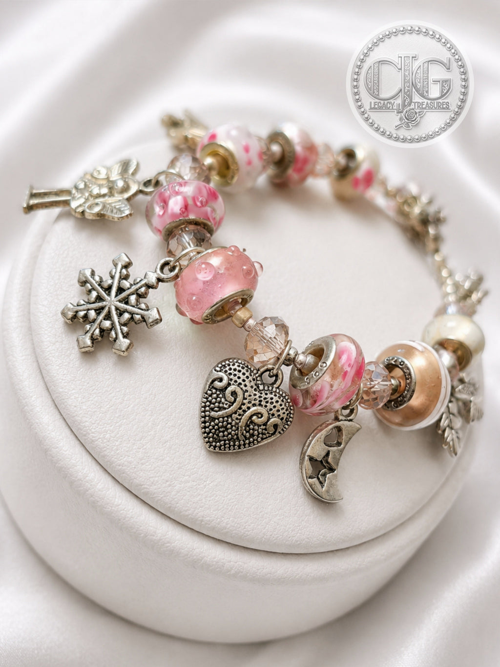 Pink Blossom Charm Bracelet