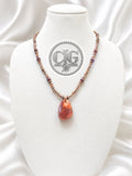 Bronze River Pearl & Red Jasper Pendant Necklace