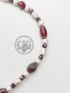 Plum Murano Glass Heart Necklace