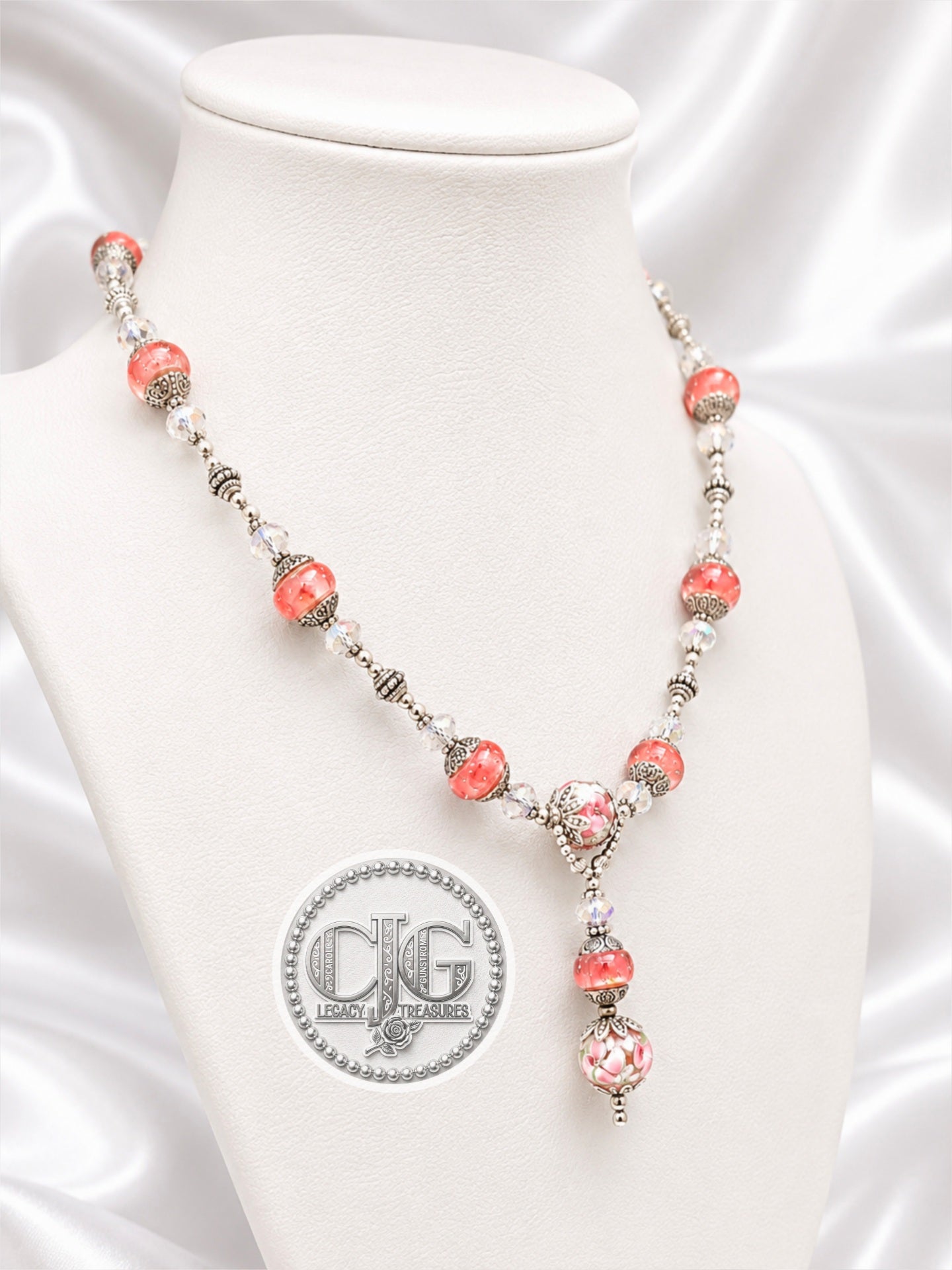 Cherry Blossom Pandora Bead Lariat Necklace