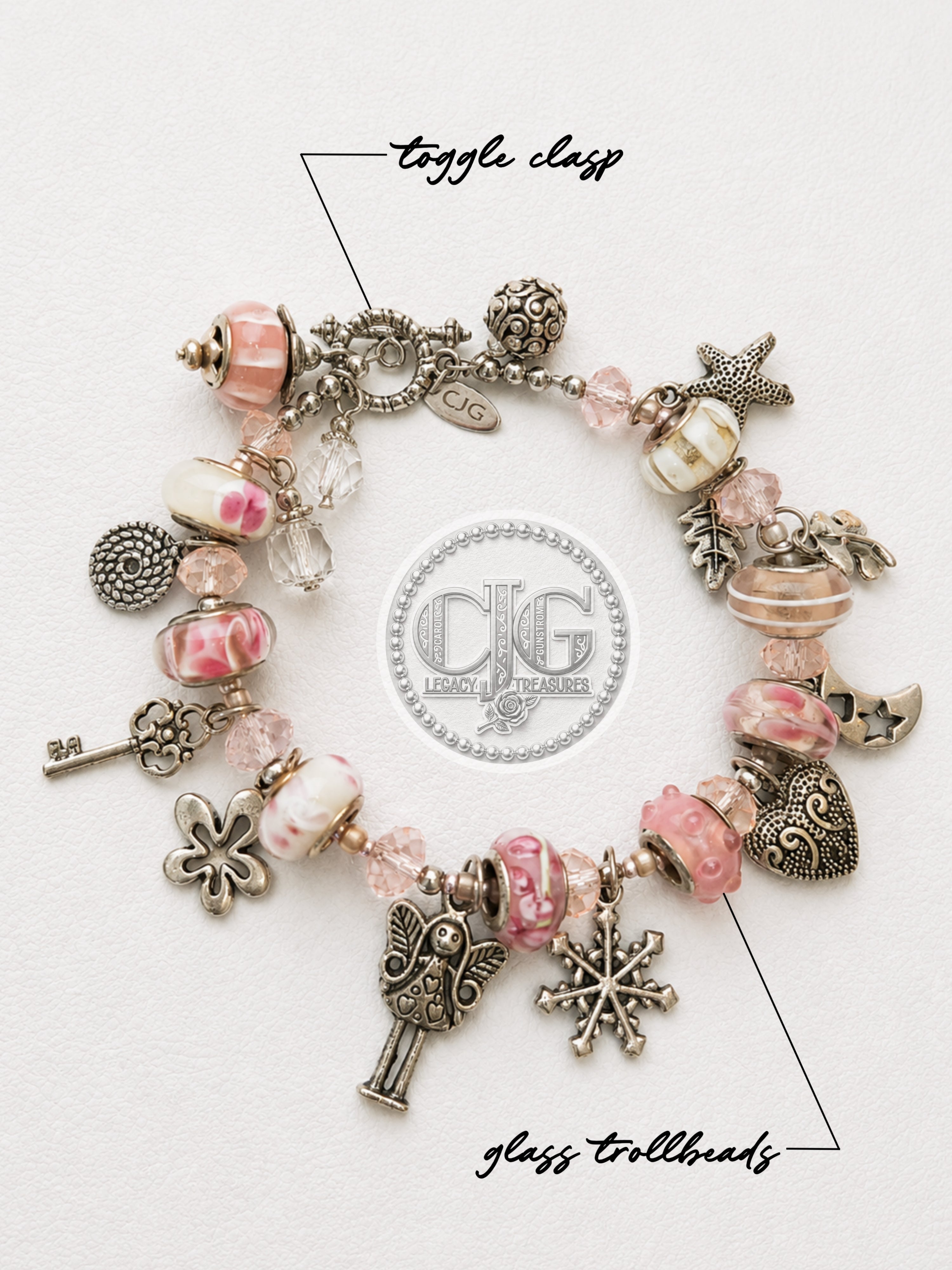 Pink Blossom Charm Bracelet